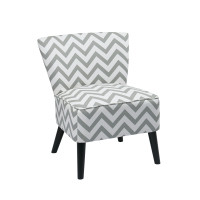 OSP Home Furnishings SB175-Z13 Alina Chair with Black Legs and Zig Zag Grey Fabric